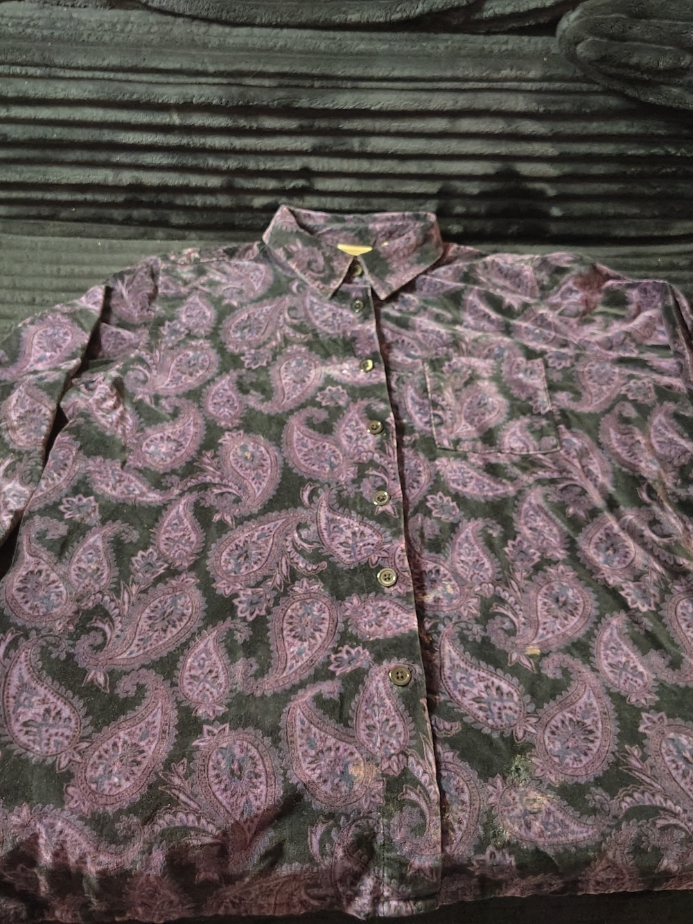 Men's Purple Paisley Button-Up Shirt